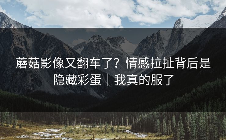 蘑菇影像又翻车了?情感拉扯背后是隐藏彩蛋|我真的服了