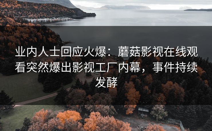 业内人士回应火爆：蘑菇影视在线观看突然爆出影视工厂内幕，事件持续发酵