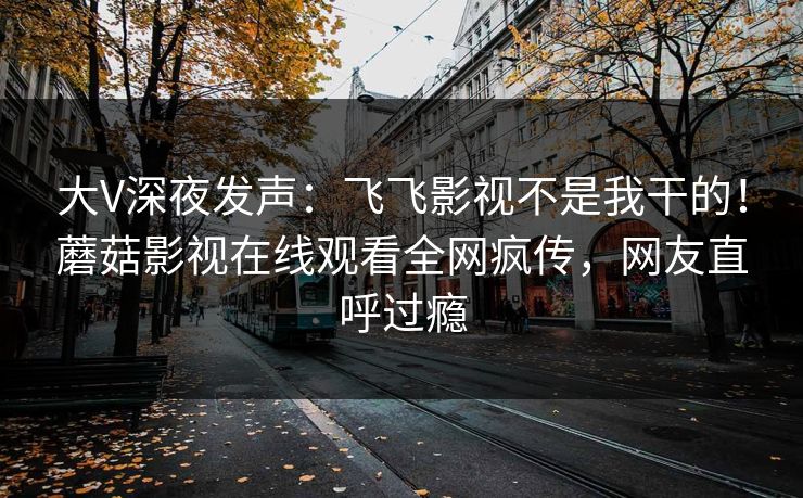 大V深夜发声：飞飞影视不是我干的！蘑菇影视在线观看全网疯传，网友直呼过瘾